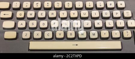 Old computer keyboard exhibit in museum Stock Photo