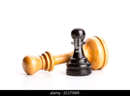 Two chess figures isolated on white background Stock Photo