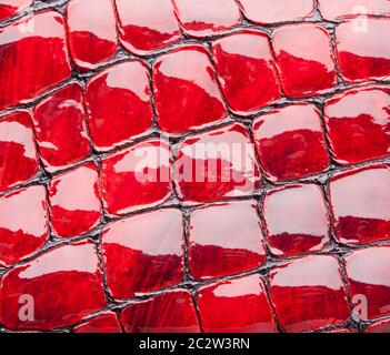Red artificial leather background Stock Photo