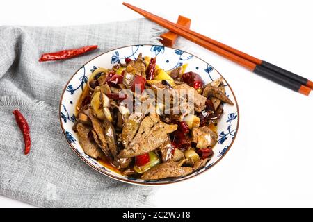 Chinese cuisine bubble pepper pork liver Stock Photo