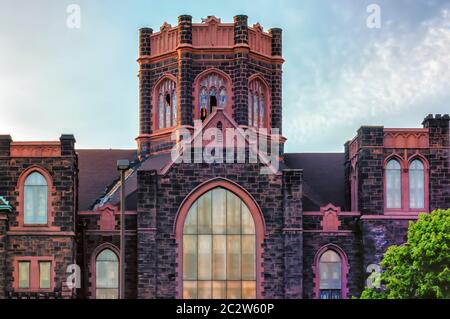 Woodward Avenue Presbyterian Church/ Abyssinia Church of God in Christ located at 8501 Woodward Avenue in Detroit, Michigan. The church was built in 1 Stock Photo