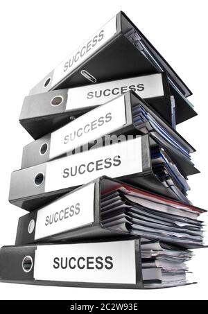Heap of binders. Isolated Stock Photo