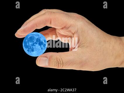 Hand with moon Stock Photo