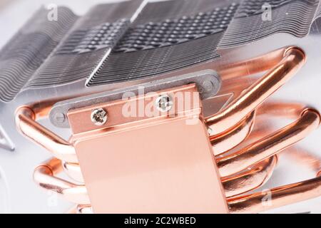 Close-up of modern computer processor cooler or radiator Stock Photo