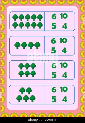Preschool and toddler math with broccoli design Stock Vector