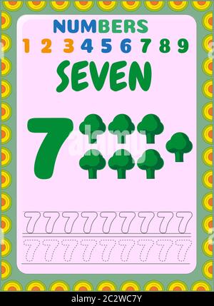 Preschool and toddler math with broccoli design Stock Vector