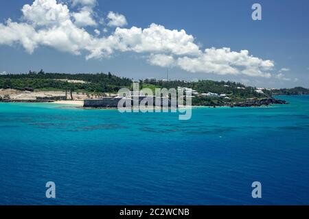 The Historic Fort Saint Catherine From The Sea Bermuda Stock Photo