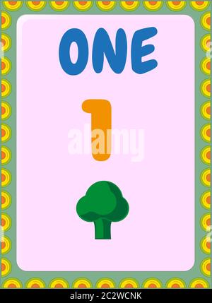 Preschool and toddler math with broccoli design Stock Vector