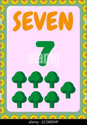 Preschool and toddler math with broccoli design Stock Vector