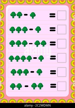 Preschool and toddler math with broccoli design Stock Vector