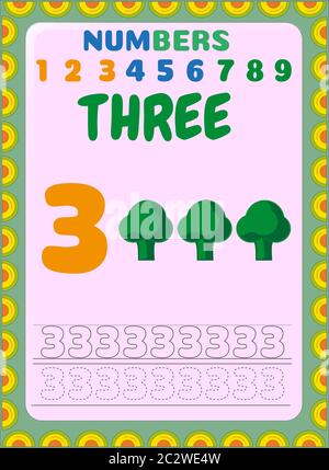 Preschool and toddler math with broccoli design Stock Vector