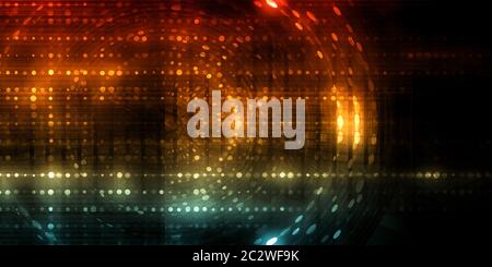 Mind Brain Code as Data Visualization Concept Art Stock Photo