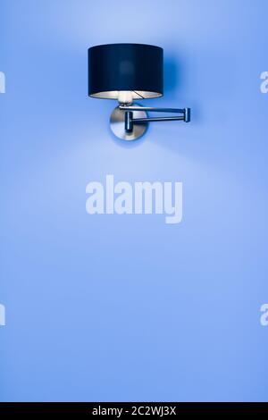 Silver lamp in a room, elegant modern home decor lighting Stock Photo