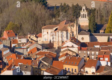 The convent of San Pablo old Alcázar de Alfonso X El Sabio, honors the tomb of the Infante Don Juan Manuel, town of Peñafiel, Valladolid, Spain Stock Photo