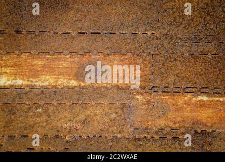 rusty welded plates of iron as a texture Stock Photo