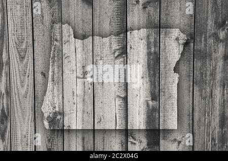 Map of Oregon on weathered wood Stock Photo - Alamy