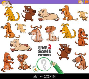 find two same dog characters task for kids Stock Photo - Alamy