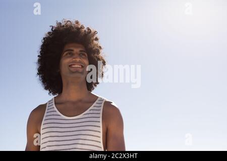 Young mixed race man smiling Stock Photo