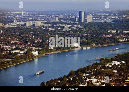 view from Drachenfels to Bonn, Koenigswinter, North Rhine-Westphalia, Germany, Europe Stock Photo