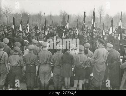 Hitler Youth Memorial at the grave of Herbert Norkus Heinrich Hoffmann Photographs 1933 Adolf Hitler's official photographer, and a Nazi politician and publisher, who was a member of Hitler's intimate circle. Stock Photo