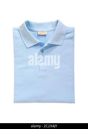 folded shirt light blue isolated on white background Stock Photo