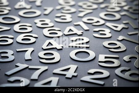 Mathematics background made with solid numbers - Closeup view Stock Photo