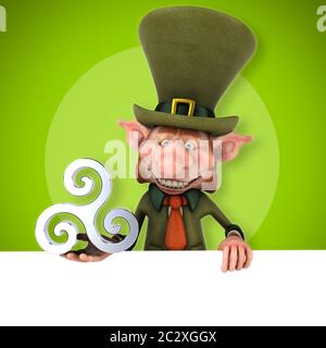 Fun leprechaun - 3D Illustration Stock Photo