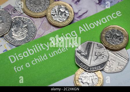 DLA Disability Living Allowance form in the UK Stock Photo