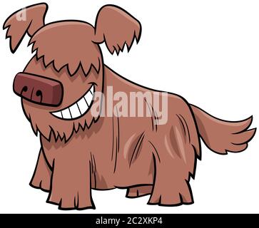 cartoon shaggy dog or puppy animal character Stock Photo