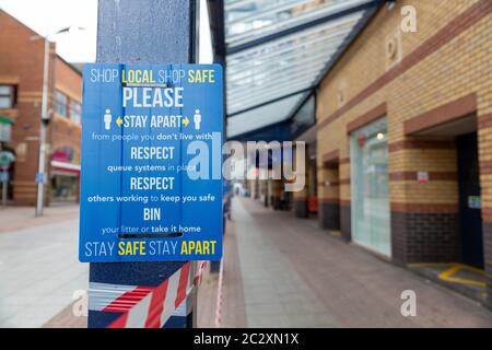 Southend-on-Sea, UK. 18th June, 2020. Social distancing measures on the High Street in Southend-on-Sea. The Council has tried to introduce a one way system for the pedestrianised area of the High Street. Penelope Barritt/Alamy Live News Stock Photo