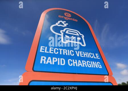 Engenie electric vehicle rapid charging point Stock Photo - Alamy