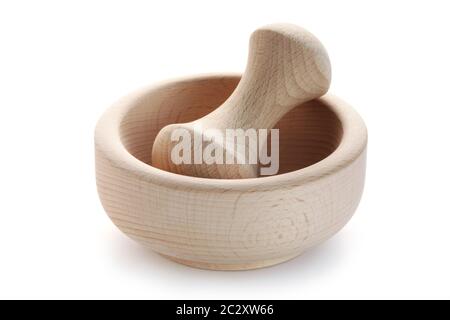 Wooden Mortar And Pestle Stock Photo