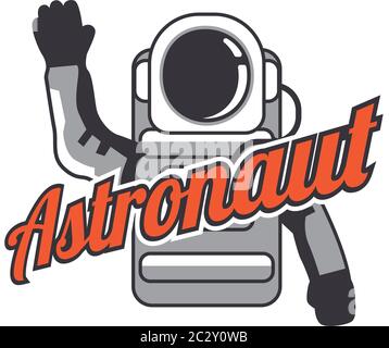 astronaut mascot logo isolated on white background. vector illustration Stock Vector