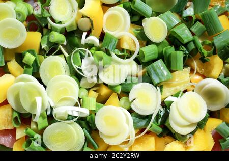 Vegetable which is cut in a bowl, birch tree Stock Photo