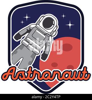 astronaut mascot logo isolated on white background. vector illustration Stock Vector