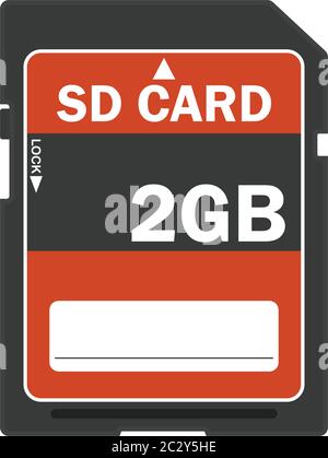 two gigabyte sd card chip for memory card concept. vector illustration Stock Vector