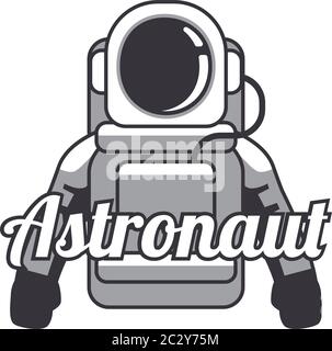 astronaut mascot logo isolated on white background. vector illustration Stock Vector