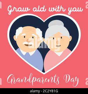happy grand parents day for older persons concept. vector illustration Stock Vector