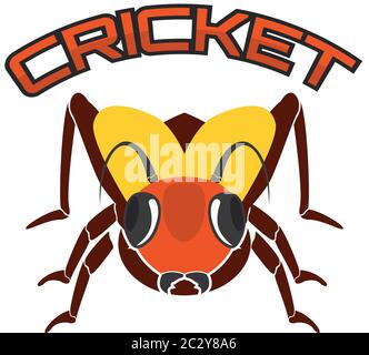 cricket insect logo isolated on white background. vector illustration Stock Vector