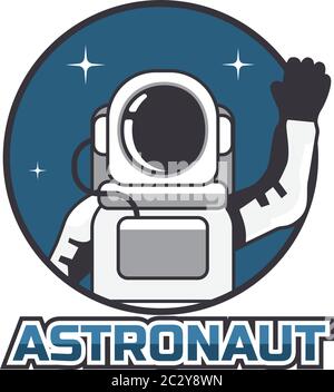 astronaut mascot logo isolated on white background. vector illustration Stock Vector