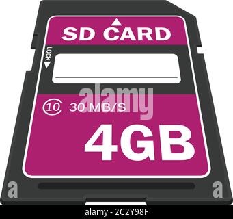 four gigabyte sd card chip for memory card concept. vector illustration Stock Vector