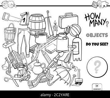 counting educational game coloring book Stock Photo - Alamy