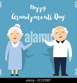 happy grand parents day for older persons concept. vector illustration Stock Vector