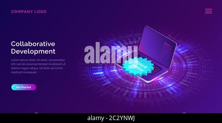Glowing blue neon ring or futuristic circle with digital binary code and black friday icon at open laptop, concept vector tech illustration. Hightech Stock Vector