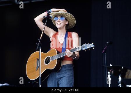 Beth Orton performing at the Glastonbury Festival 1999, Worthy Farm, Somerset, England, United Kingdom. Stock Photo