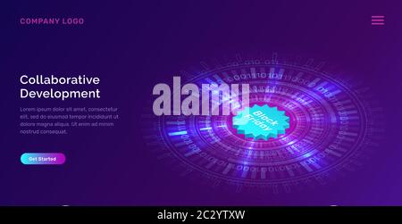 Glowing blue neon ring or futuristic circle with digital binary code and black friday icon, concept vector tech illustration. Hightech optical radiant Stock Vector