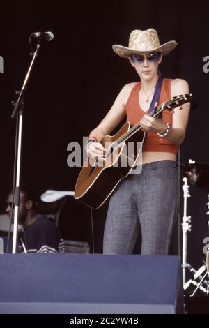 Beth Orton performing at the Glastonbury Festival 1999, Worthy Farm, Somerset, England, United Kingdom. Stock Photo