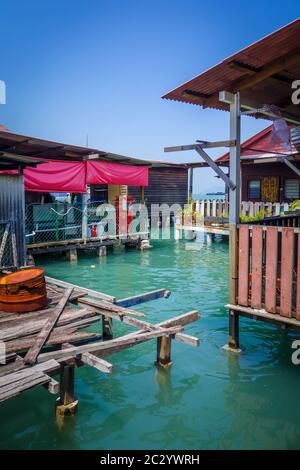 George Town Chew jetty in Penang, Malaysia Stock Photo