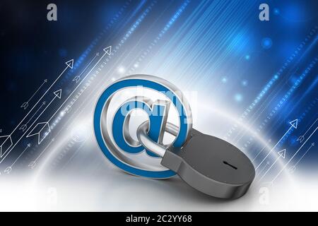 Network is locked for protection in color background Stock Photo