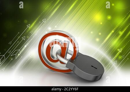 Network is locked for protection in color background Stock Photo